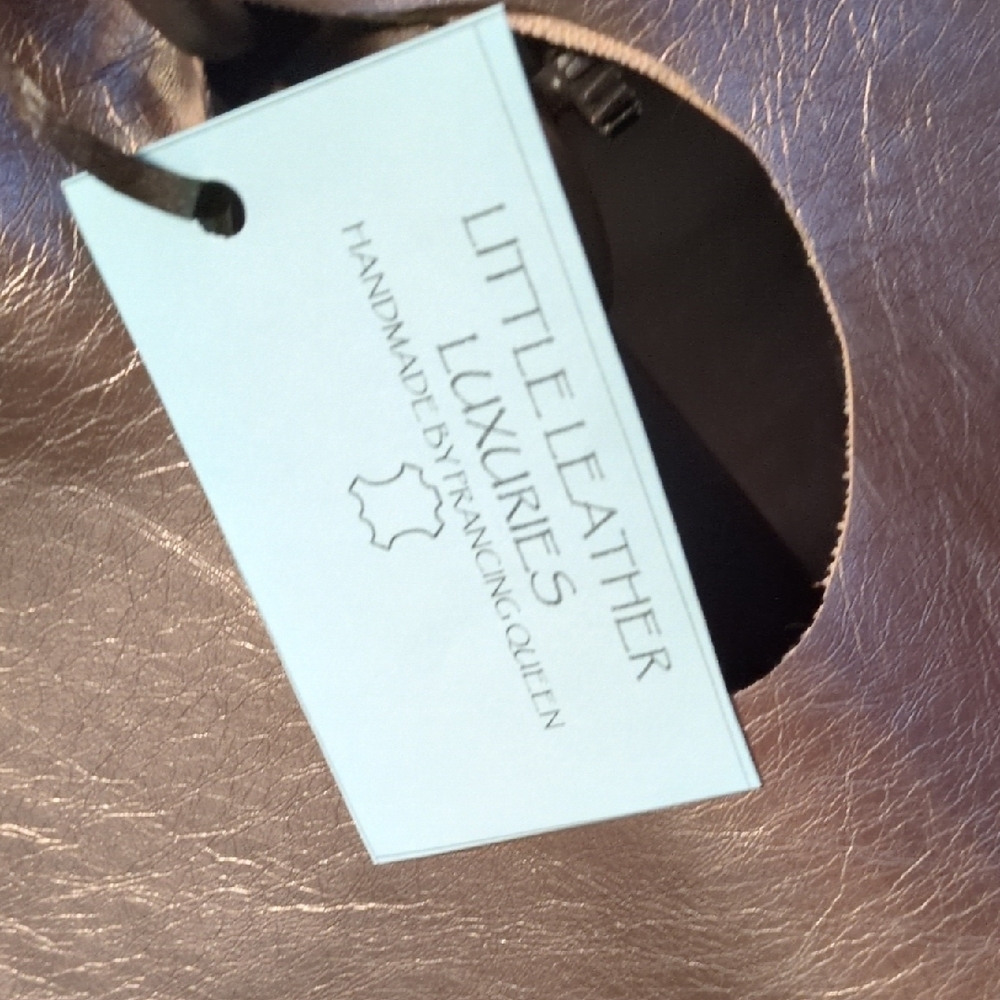 Handmade Faux Leather Silver Bronze Slouchy Tote Fold Over Clutch Bag - Picture 2 of 10